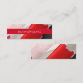 PixDezinesモダン水彩赤黒 スキニー名刺 (正面/裏面)