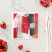 PixDezinesモダン水彩赤黒 スタンダードカクテルナプキン (インサイチュ)