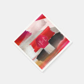 PixDezinesモダン水彩赤黒 スタンダードカクテルナプキン (角)