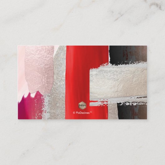 PixDezinesモダン水彩赤黒 プレイスカード (裏面)