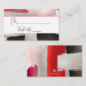 PixDezinesモダン水彩赤黒 プレイスカード (正面/裏面)