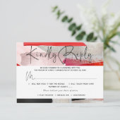 PixDezinesモダン水彩赤黒 出欠カード (スタンド正面)