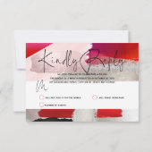 PixDezinesモダン水彩赤黒 出欠カード (裏面)