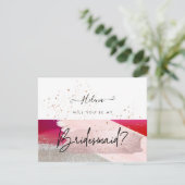 PixDezinesモダン水彩赤黒 招待状 (スタンド正面)