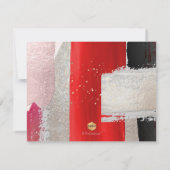 PixDezinesモダン水彩赤黒 招待状 (裏面)