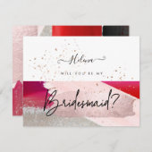 PixDezinesモダン水彩赤黒 招待状 (正面/裏面)