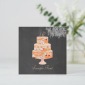 PixDezinesモノグラムアリスフローラケーキ 招待状 (スタンド正面)