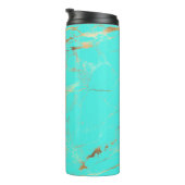 PixDezinesモノグラムターコイズ金ゴールド静脈 タンブラー (回転右)