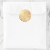 PixDezinesモノグラムフェイクゴールドフォイル差出人住所 ラウンドシール (バッグ)