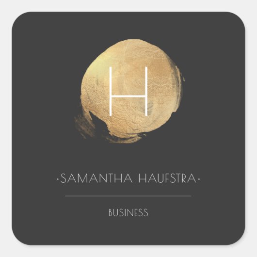 PixDezinesモノグラムフェイクゴールドフォイル スクエアシール (正面)