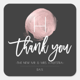 PixDezinesモノグラムフェイクバラゴールドフォイル、ありがとう スクエアシール