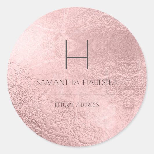 PixDezinesモノグラムフェイクバラゴールドフォイル ラウンドシール (正面)