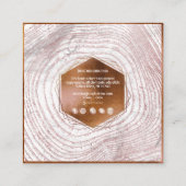 PixDezinesモノグラムフェイク銅木リングや輪 スクエア名刺 (裏面)