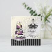 PixDezinesモノグラムブライダルシャワー/プラムプリンCAK 招待状 (スタンド正面)