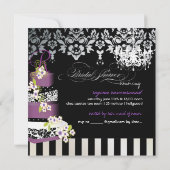 PixDezinesモノグラムブライダルシャワー/プラムプリンCAK 招待状 (裏面)