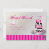 PixDezinesモノグラムブライダル、ピンク結婚のケーキ 招待状 (裏面)