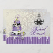 PixDezinesモノグラムブライダル、ラベンダー結婚ズケーキ (正面/裏面)