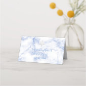 PixDezinesモノグラムブルーハニカム+大理石 プレイスカード (裏面)