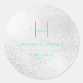 PixDezinesモノグラムプラチナ+アクア ラウンドシール