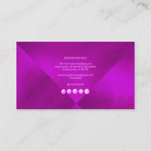 PixDezinesモノグラムミニマリストラジアントマゼンタ 名刺