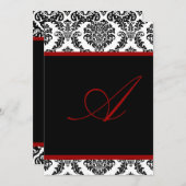 PixDezinesモノグラムローゼットダマスク/DIYカラー+フォント 招待状 (正面/裏面)