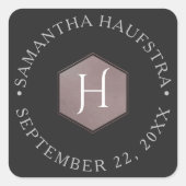 PixDezinesモノグラム赤面ピンクハニカム スクエアシール (正面)