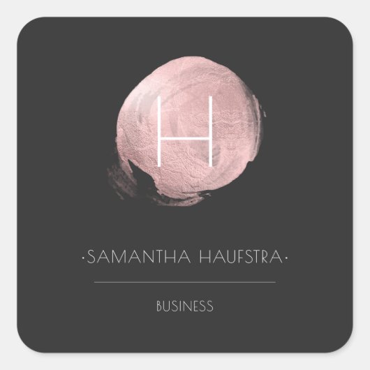 PixDezinesモノグラム金ゴールドホイルフェイクス スクエアシール (正面)