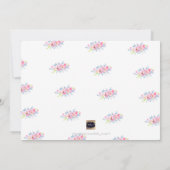 PixDezinesモノグラム+ガーデンバラ誕生ベビーガール 案内状 (裏面)