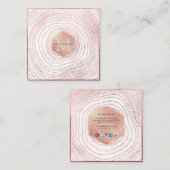 PixDezinesモノグラム/フェイクバラ金ゴールドツリーリングや輪 スクエア名刺 (正面/裏面)