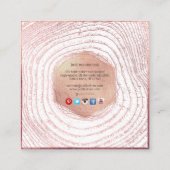 PixDezinesモノグラム/フェイクバラ金ゴールドツリーリングや輪 スクエア名刺 (裏面)