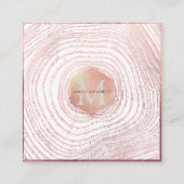 PixDezinesモノグラム/フェイクバラ金ゴールドツリーリングや輪 スクエア名刺 (正面)