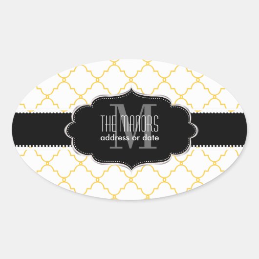 PixDezinesモロッコトレリス/DIYカラー 楕円形シール (正面)