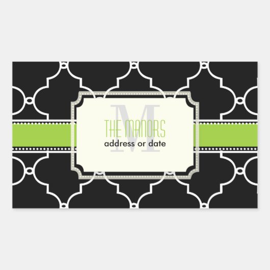 PixDezinesモロッコトレリス/DIYカラー 長方形シール (正面)