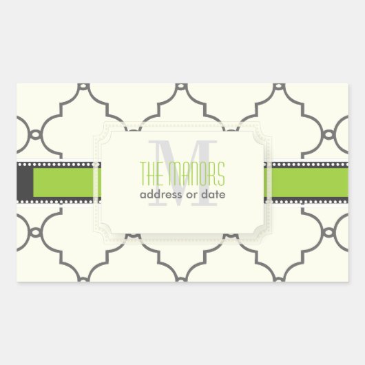 PixDezinesモロッコトレリス/DIYカラー 長方形シール (正面)