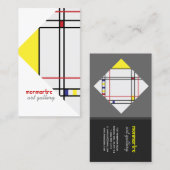 PixDezinesモンドリアン/DIY背景色 名刺 (正面/裏面)