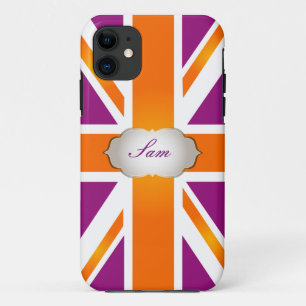 PixDezinesユニオンジャック/raspberry+orange iPhone 11 ケース