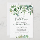 PixDezinesユーカリ素朴プタスブライダルシャワー 招待状 (正面)