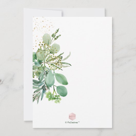 PixDezinesユーカリ素朴プタスブライダルシャワー 招待状 (裏面)