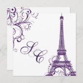 PixDezinesラツアーエッフェル/パリ 招待状 (正面/裏面)
