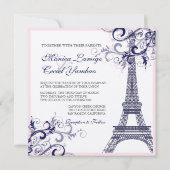 PixDezinesラツアーエッフェル/パリ 招待状 (裏面)