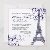 PixDezinesラツアーエッフェル/パリ 招待状 (裏面)