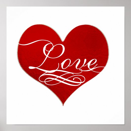 PixDezinesラブ赤いハート ポスター (正面)