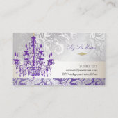 PixDezinesラベンダー紫色のシャンデリア/DIY色 名刺 (裏面)