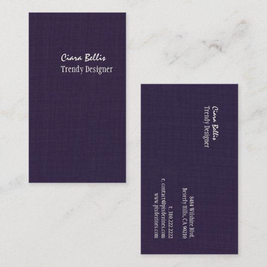 PixDezinesリネフェイクンナス紫 名刺 (正面/裏面)