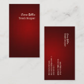 PixDezinesリネンフェイククリムゾンレッド 名刺 (正面/裏面)