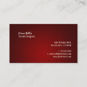 PixDezinesリネンフェイククリムゾンレッド 名刺 (裏面)