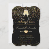 PixDezinesリハーサルディナー/シャンパンバブル 招待状 (正面)