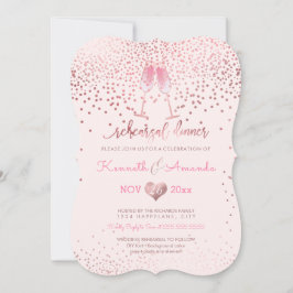 PixDezinesリハーサルディナー/バブル+ピンクシャンパン 招待状