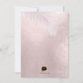 PixDezinesリハーサルディナー/ピンクシャンパン+パームズ 招待状 (裏面)