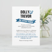 PixDezinesリボンバナー/青 招待状 (スタンド正面)